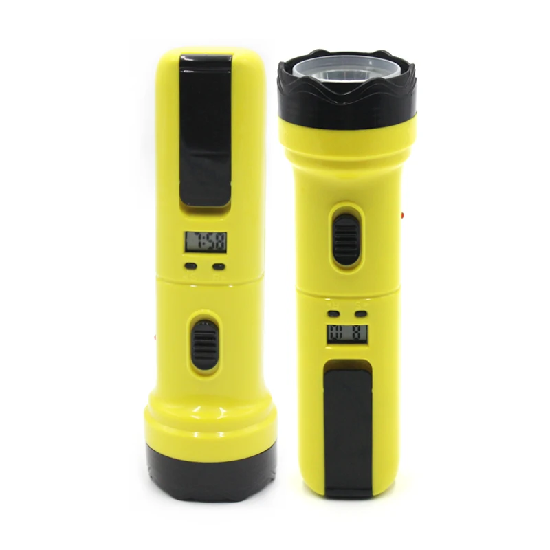 EcoMatters  solar rechargeable flashlight with clock torch light led flashlight