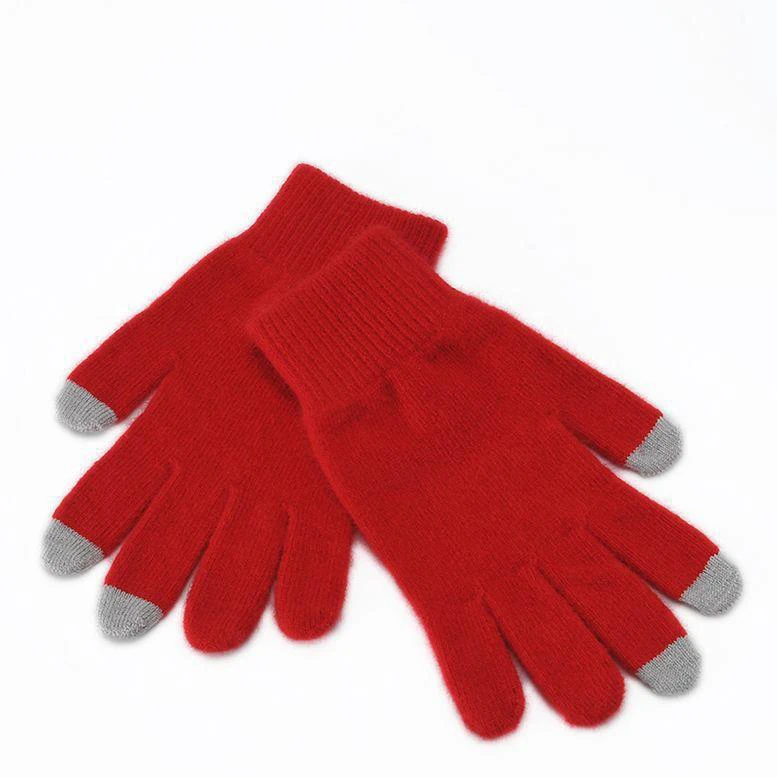 Warm Winter Women 100% Pure Cashmere Mittens Knit Five Full Finger Mittens