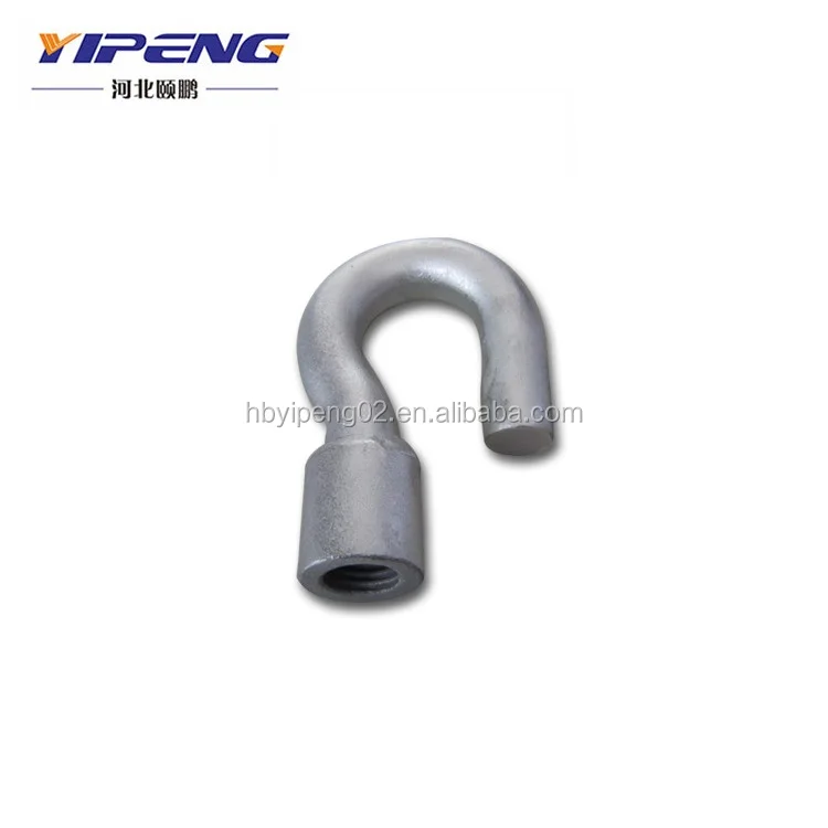 Hot dip galvanized Tongue Hooks 70kN Hot forged steel