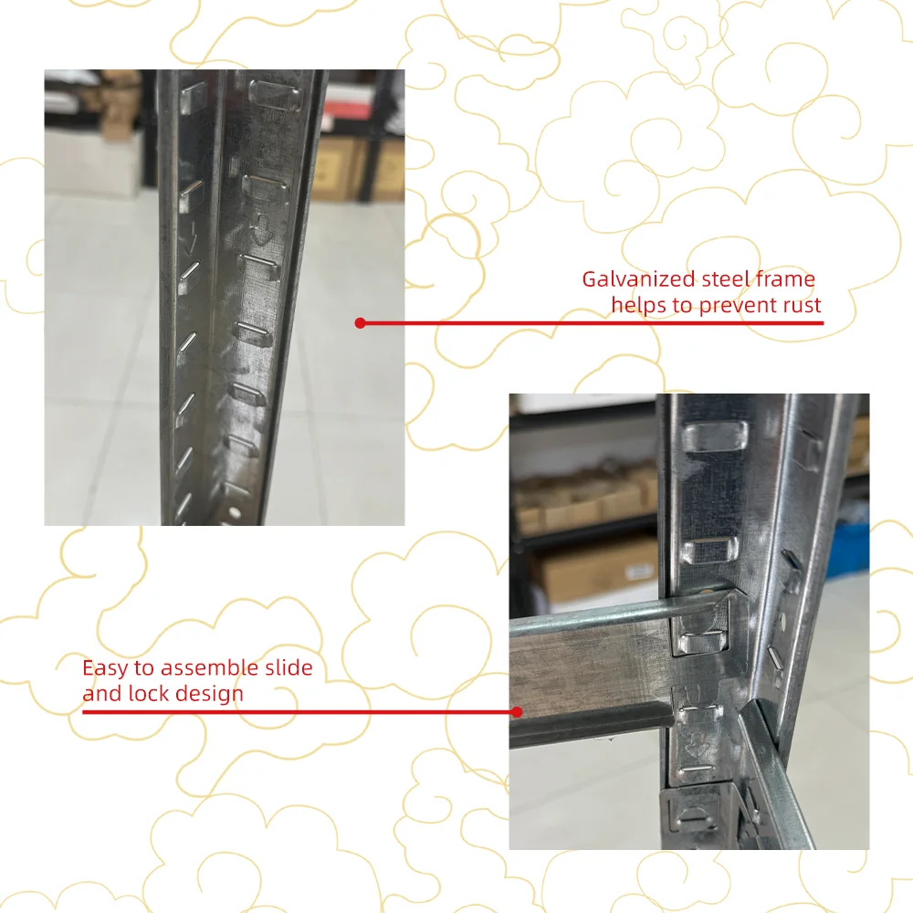 5 tier low price galvanized steel frame wooden shelves garage storage racks shelving units