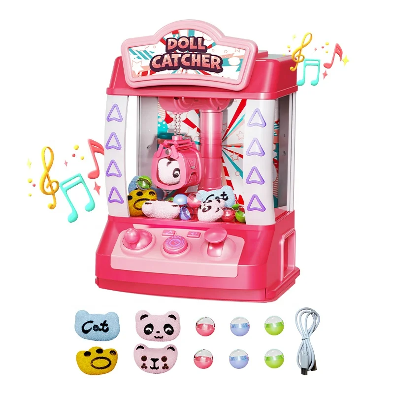 Электронный детский мини-игрушечный кран машина для захвата журавлей автомат кукол с 4 плюшевыми игрушками 6 шариками