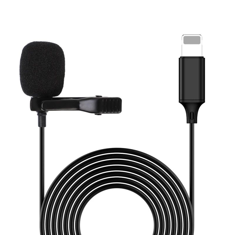 Петличный микрофон, проводной мини-микрофон с разъемом Lightning для iPhone, iPad