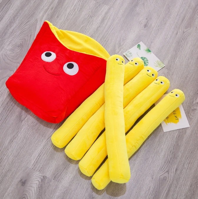 Plush Food Pillows Cute French Fry Plushie Toy Stuffed Animals Removable Plush French Fries Funny Creative Simulation