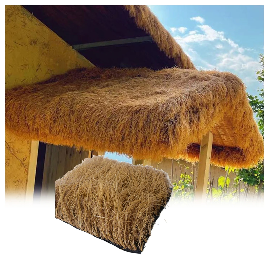 High Quality Synthetic Thatch Grass Roof Artificial Mexican Straw Roll Thatch Roofing Grass for Patio Bar Hawaiian Party Decor