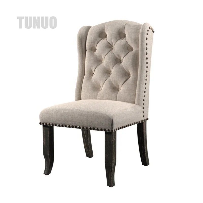 
Classical Tufted Modern Design Upholstered Home Furniture Wingback Dining Room Hotel Side Dining Chair 