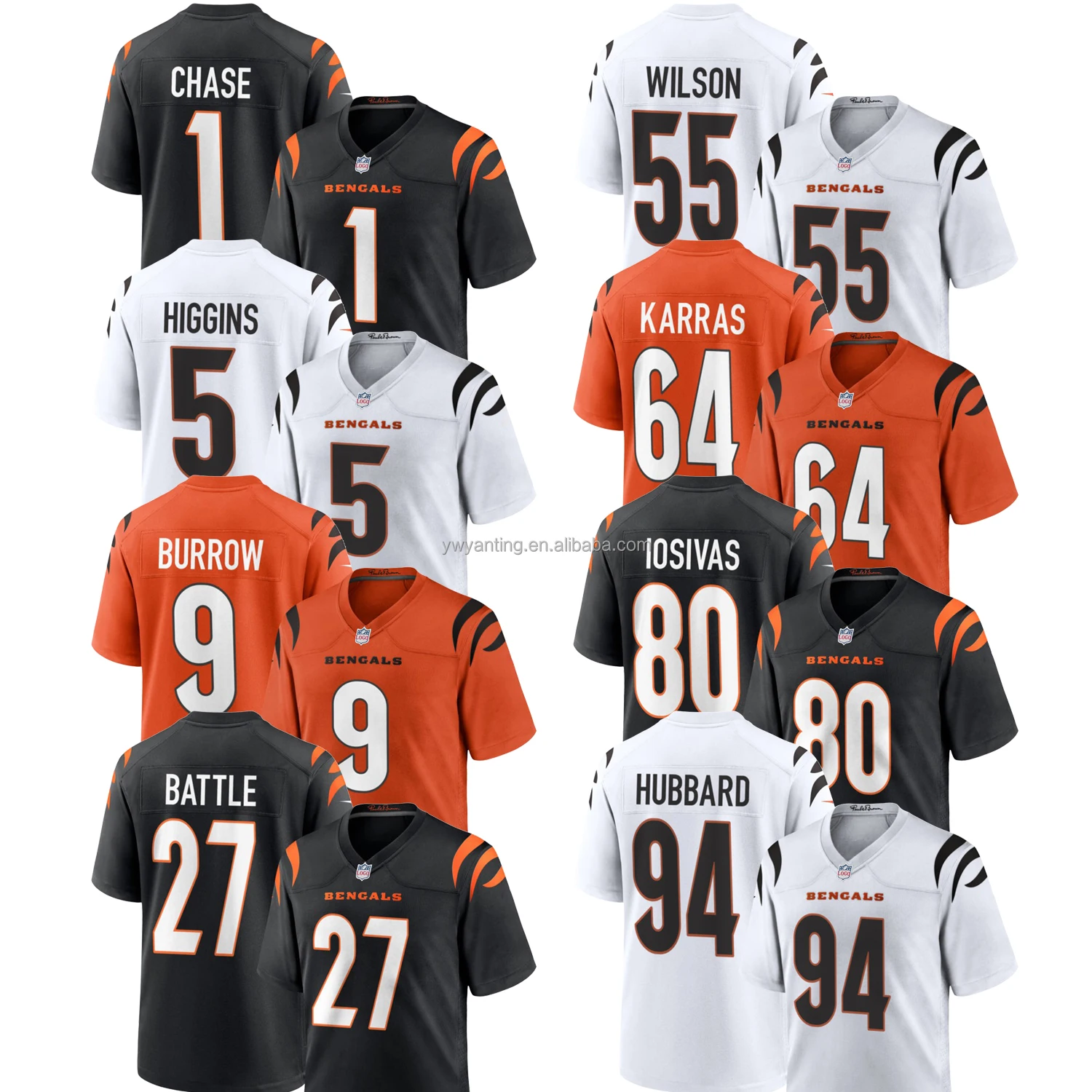 2024 Новая мужская униформа для команды Cincinnati Bengals майка американского футбола с вышитыми логотипами молодежная детская спортивная одежда