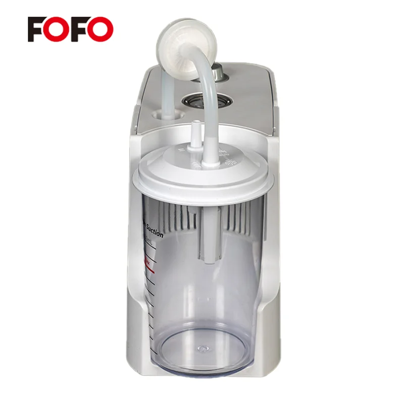 fofo high quality Medical White Single Bottle Portable Phlegm Suction Apparatus Machine for Home Emergency