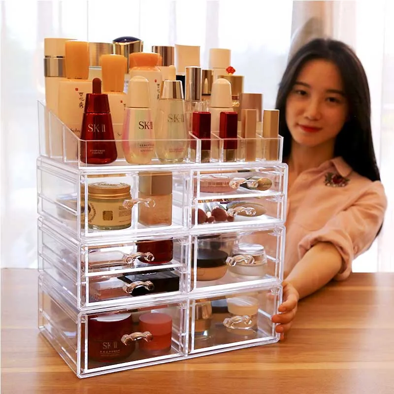 Makeup Organizer Drawers Acrylic Cosmetic Storage Box Jewelry Container Make Up Case Makeup Brush Holder Organizers