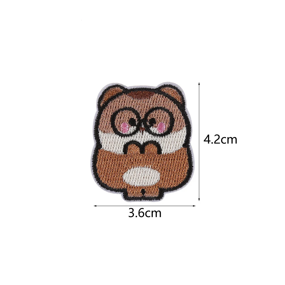 fast shipping factory sale cute small animal theme cat dog self-adhesive embroidered patch sticker for hairpin