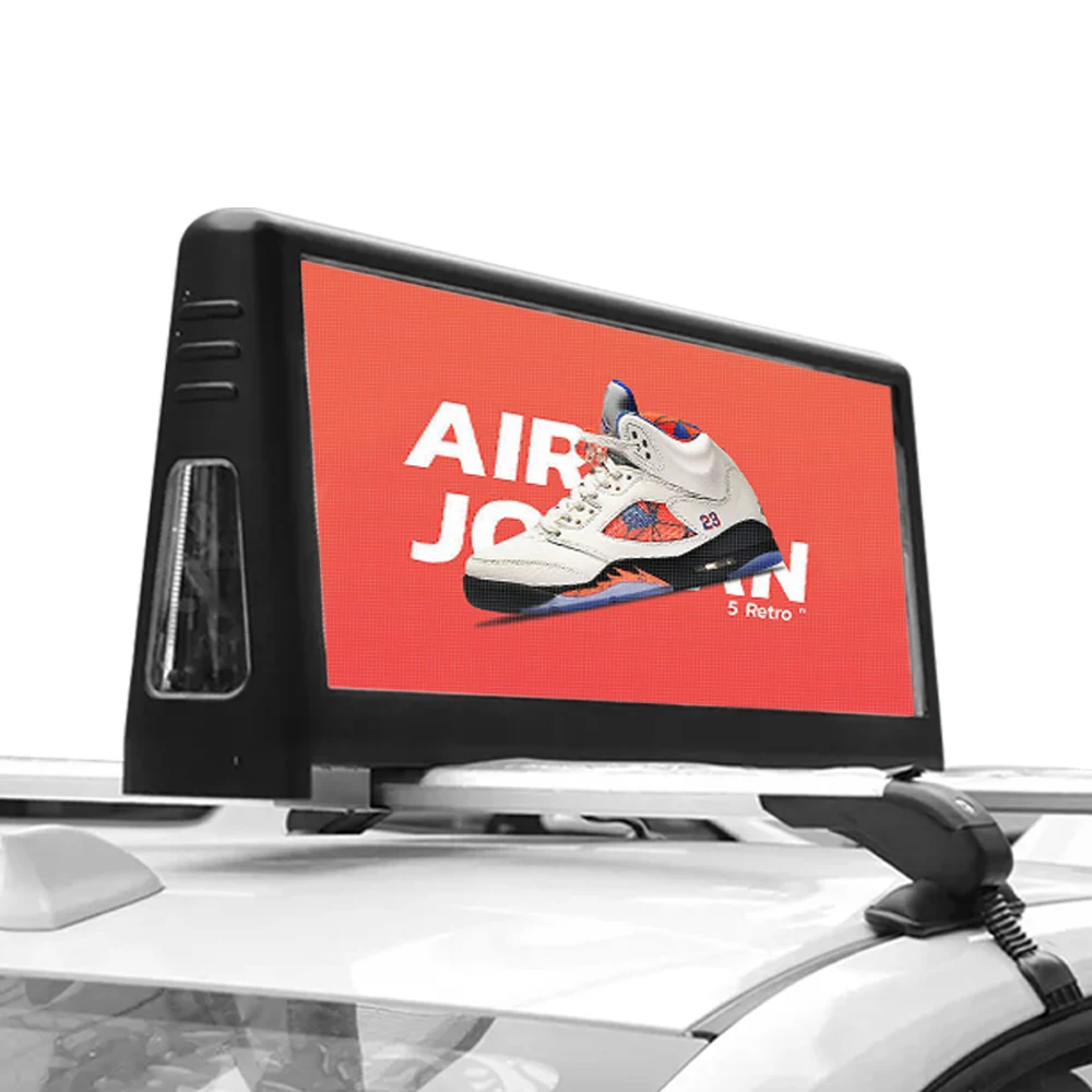P4/P5 Outdoor Top Car Roof LED Digital Display Screen Car Roof Moving Advertising Billboard with Double Side Waterproof Photo