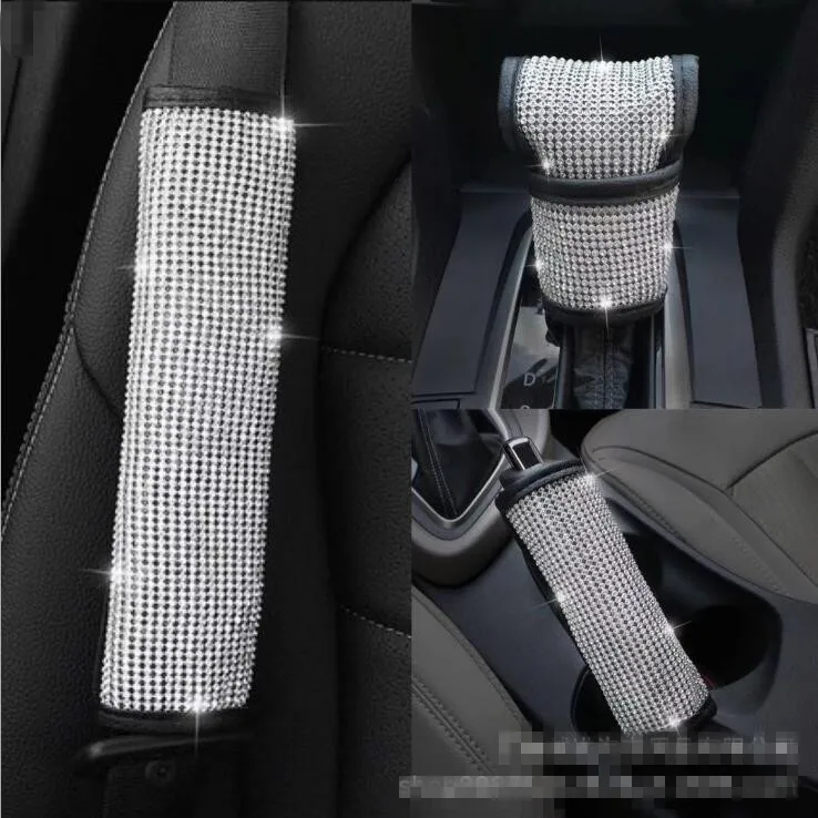 
wholesale bling bling Auto car Universal Safety Belt Shoulder Sleeve Hand Brake Sleeve auto spare parts car 