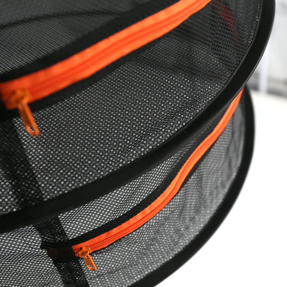 4 Tier Black Mesh Zippered Herb Drying Rack Hanging Dryer Dry Net