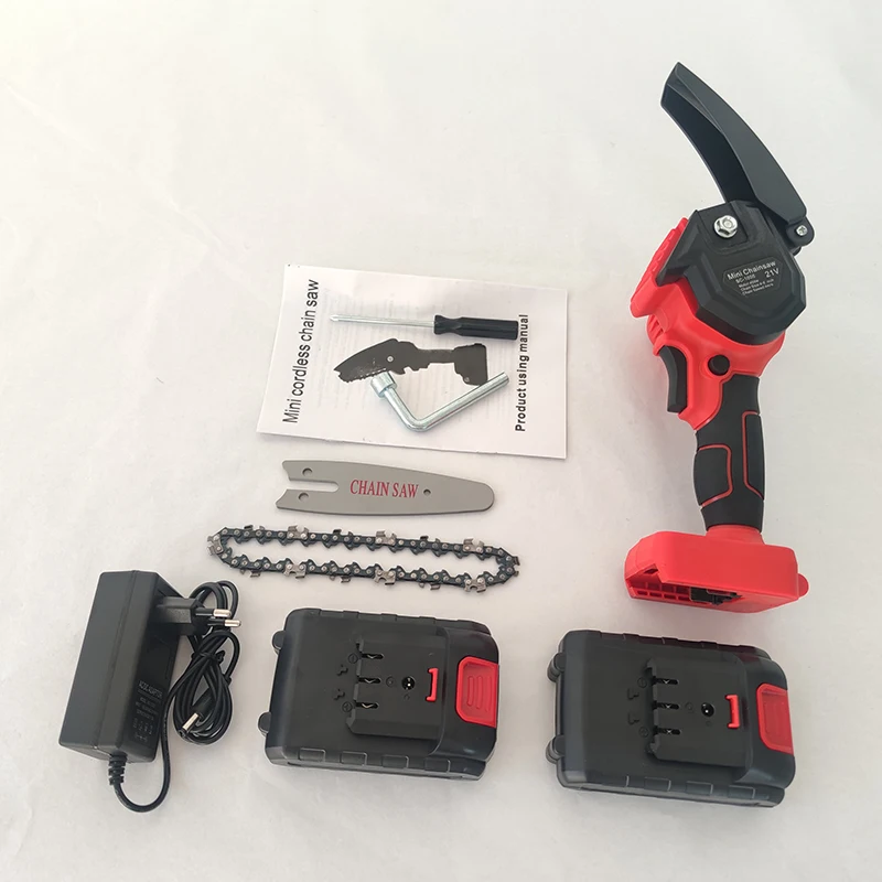 4 Inch Handheld Pruner Battery 21V Rechargeable Portable Mini Electric Chainsaw With Brushless Motor