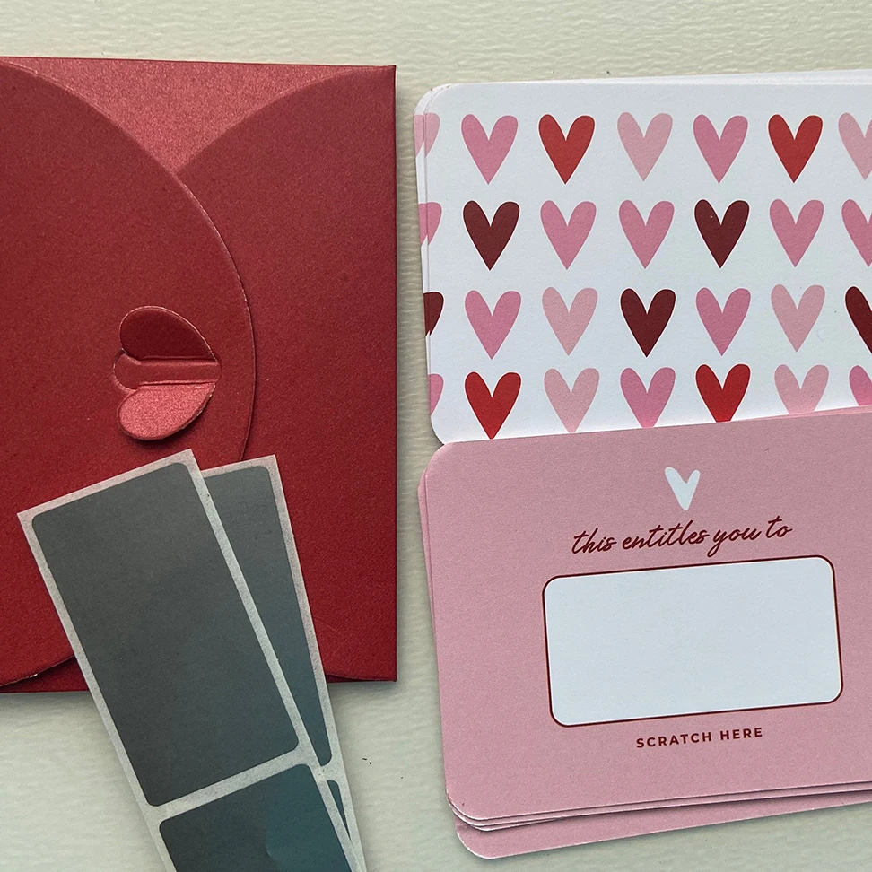 Personalized Custom Mini Love Wedding Gift Scratch Off Cards For Couples With Scratch Off Stickers And Envelope