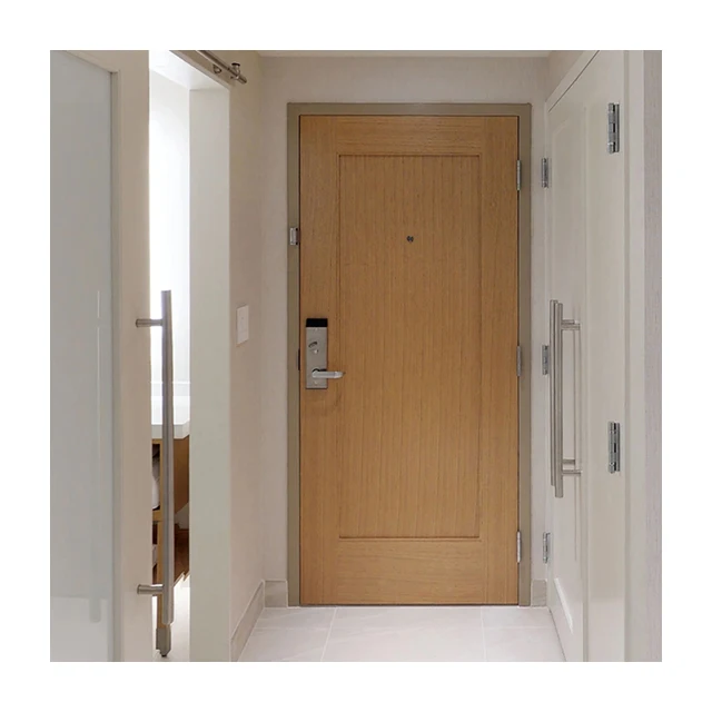 20 Min Fire Proof Wood Doors For Commercial Hotel Guest Entrance Wood Door