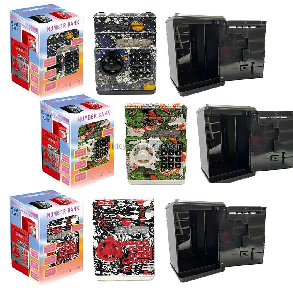 Kids Money Bank Electronic Piggy Banks Great Gift Toy  Auto Scroll Paper Money Saving Box Password Coin Bank