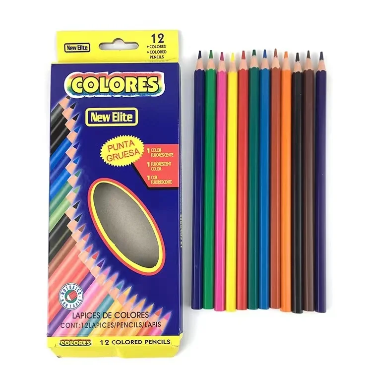 cheap price Hot-sale color pencil set 12/18/24 colors  wooden colored pencils for student/school kids