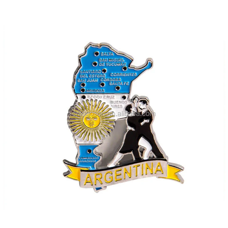 Celebrate For Argentina Themed Souvenir Metal Map Fridge Magnets Metal Football Keychain Souvenirs in bulk