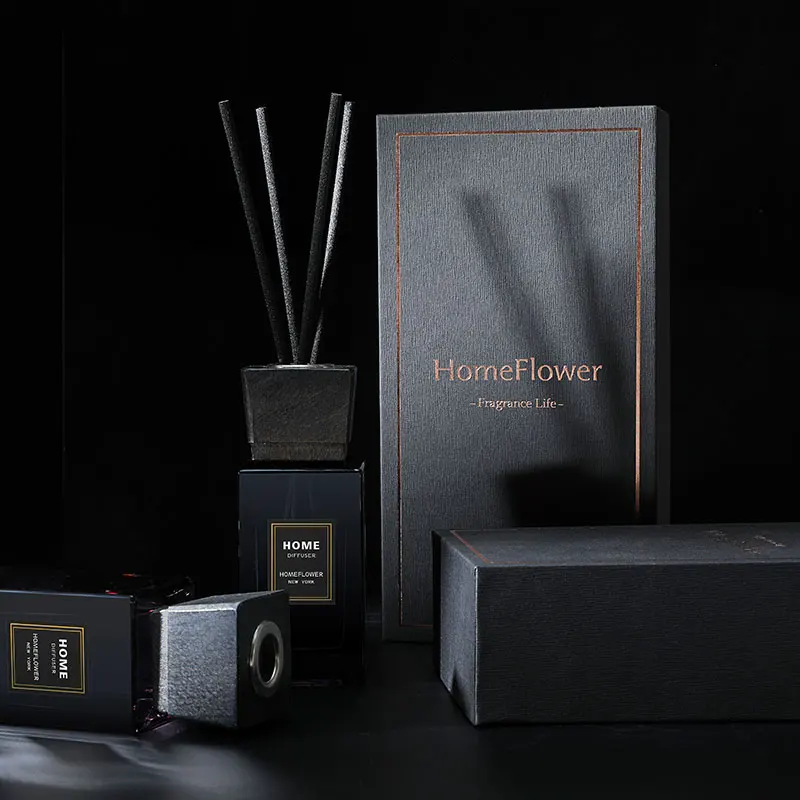 Air  freshener  homeflower  black square bottle 100ml   car aromatherapy  no fire essential oil volatile stick  with gift box