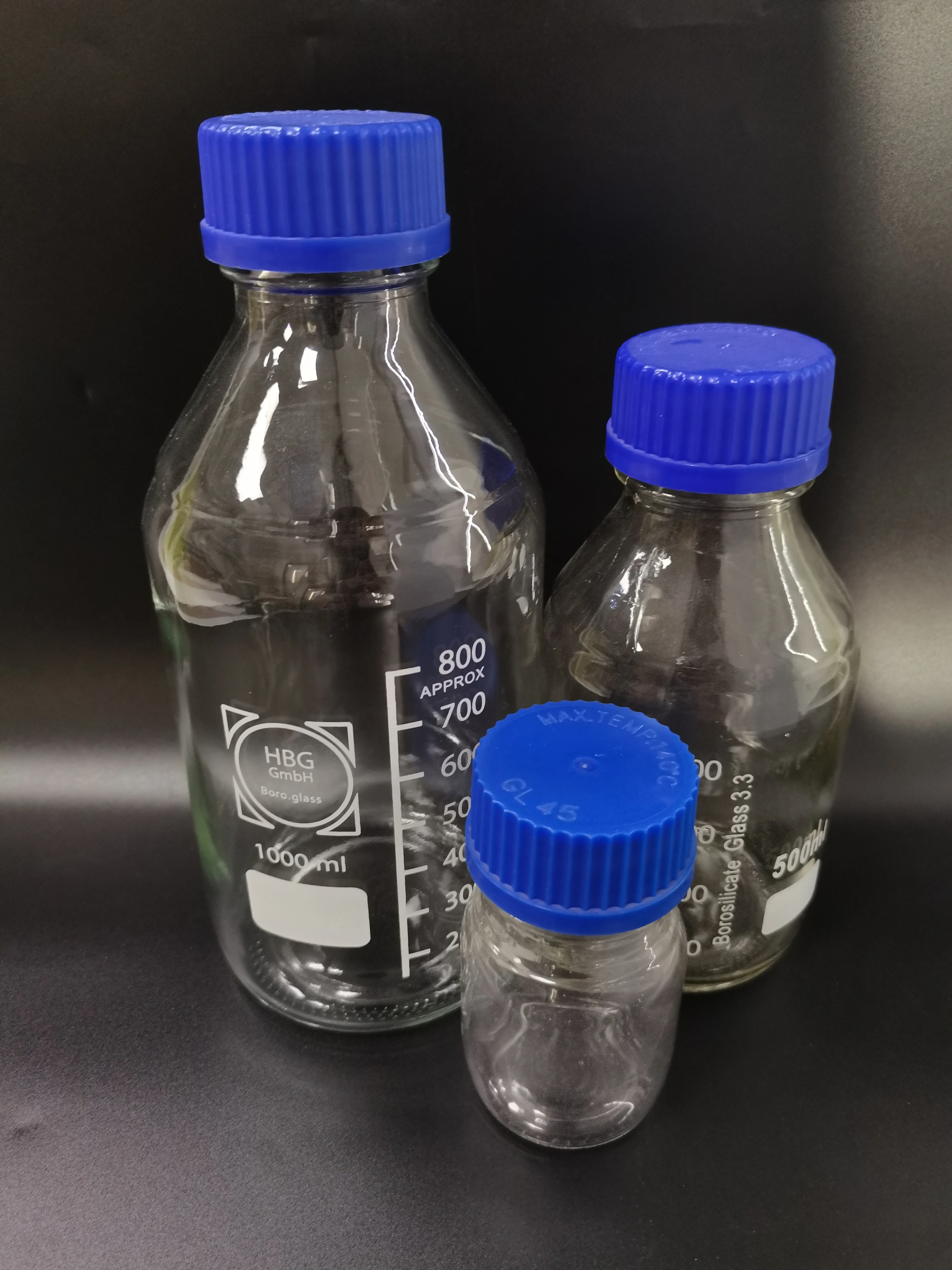 Edison liquid reagent chemical bottle with blue PP screw cover seal 100ml 250ml 500ml 1000ml 5000ml 10000ml 20000ml