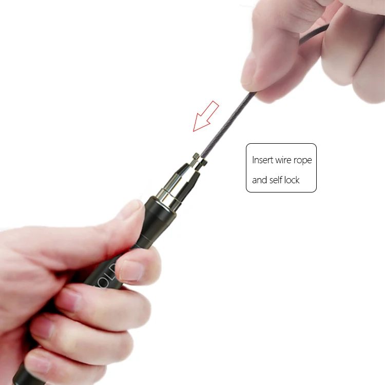 aluminium handle high speed Bearing Weighted Self-locking Fitness Training metal wire adjustable skipping jump rope