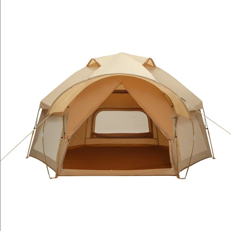 Automatic Camping Tent Dual Layer Summer Mongolian Hexagonal Yurt Tourist Tent for Outdoor Travel