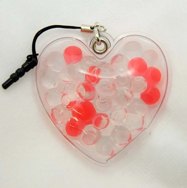 soft crystal pearl beads PVC pendant with earphone dust plug
