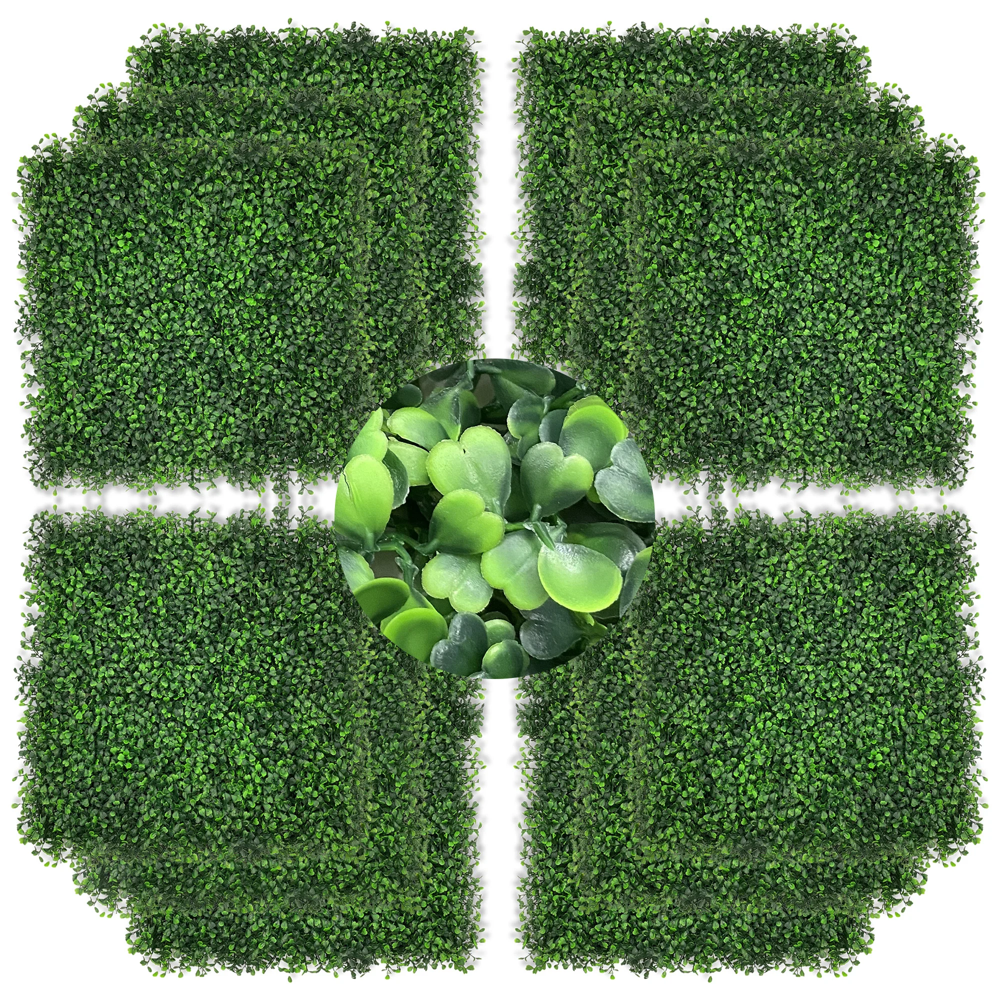 High Quality artificial plant boxwood wall leaves decor artificial greenery for fences 50cmx50cm