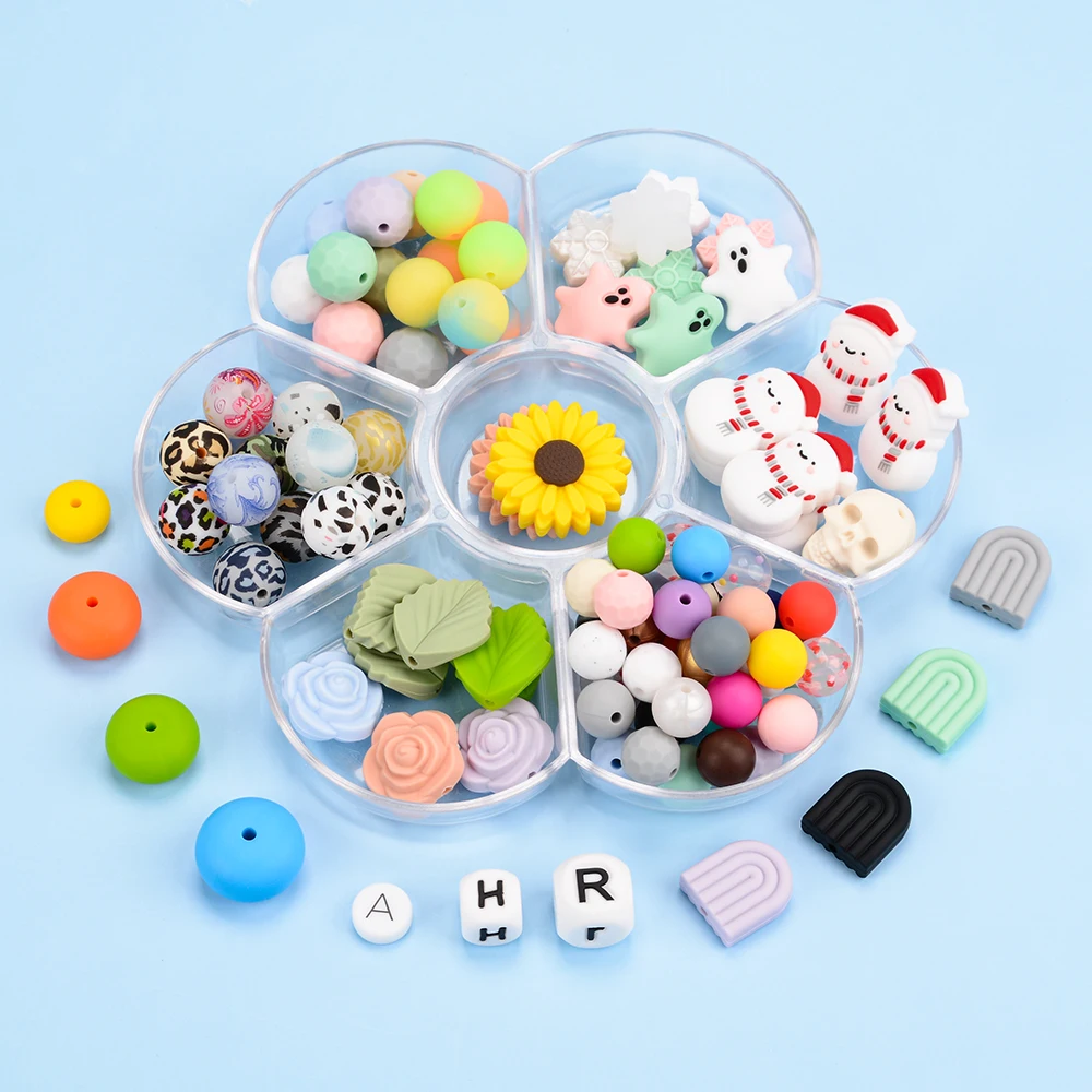 Super September Low Moq Wholesale Food Grade Loose Silicone Beads 15mm BPA Free Safe Silicone Sport Baseball Beads Diy Bracelet