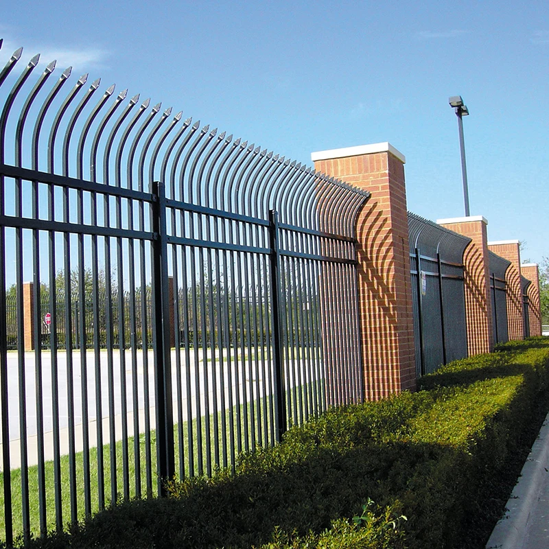 Custom galvanized steel wrought iron fence rust-proof pipe picket fence Security carbon metal multi-color wrought iron fence