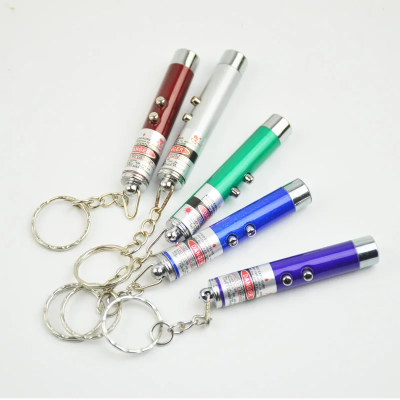 High Class Promotional Keychain LED RED Laser Pointer Pen FlashLight
