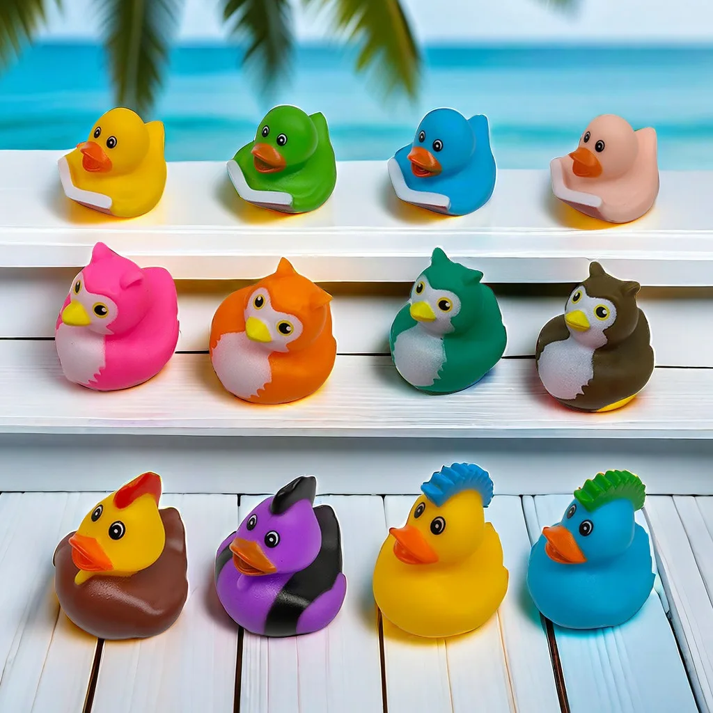 Hot Selling Cartoon Floating Toys Classroom Incentives Summer Beach Pool Activity Rubber Ducks For Kids Birthday Gifts