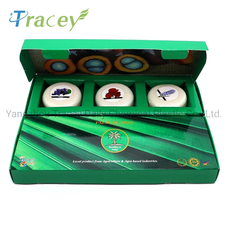 Malaysia Cardboard 3pcs Palm Oil Soap Natural Soap Bars Bath Body Gift Pack Cartoon Shape Soap For Home