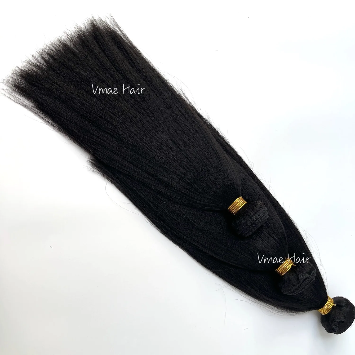 Vmae Factory Unprocessed Natural Black Color #1B Yaki Straight Hair Bundle Brazilian Raw Virgin Virgin Human Hair Weft Extension