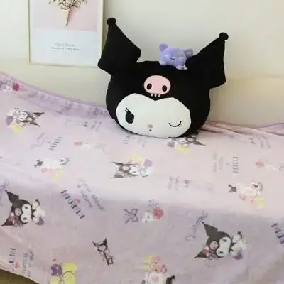 SS new foldable kuromi pillow with blanket kawaii kuromi melody plush cushion super soft plush pillow toy stuffed animal toy