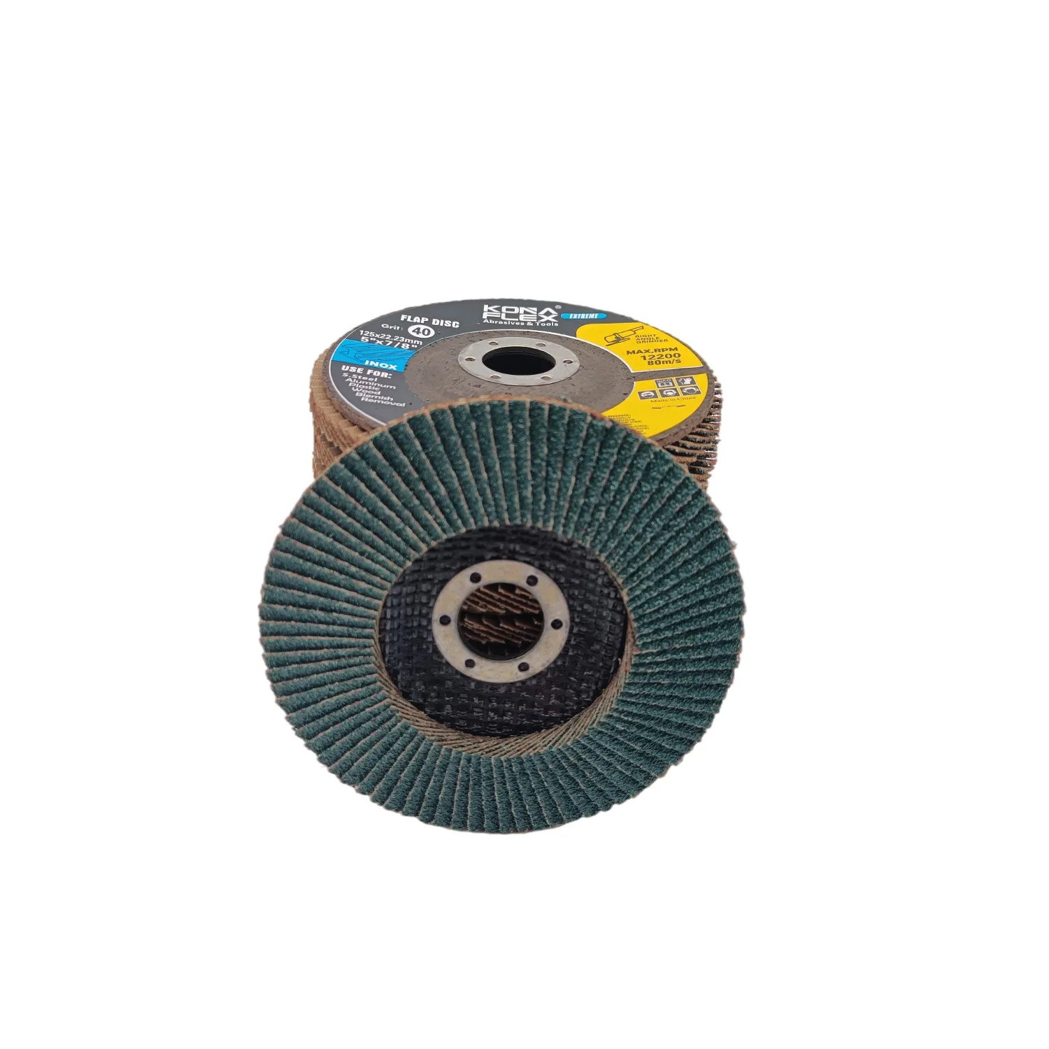 Konaflex -Standard 5 Inch Zirconia Aluminum Oxide  T29 Flap Disc Sanding& Grinding Wheel Grit 40/60/80/120
