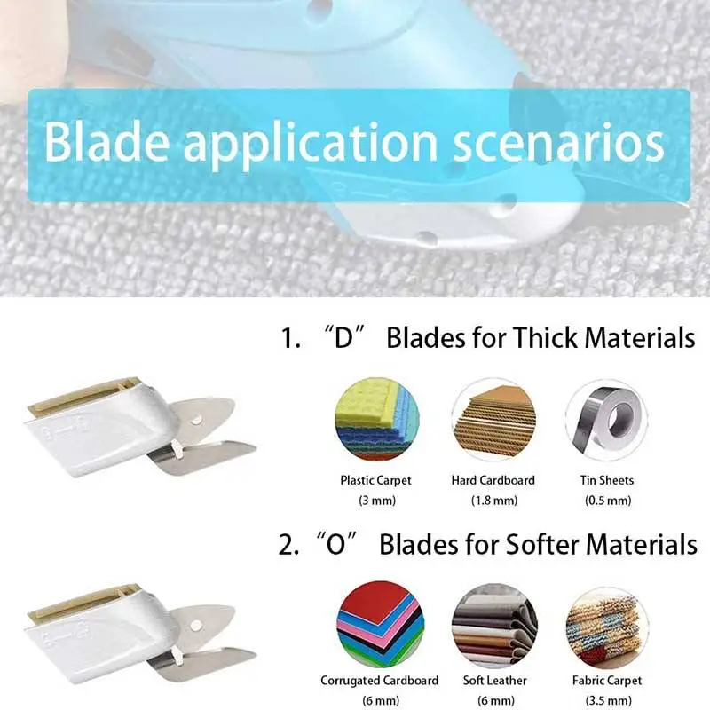 YTGEE Cordless Cloth Cutting Tool  with 2 Cutters  Electric Scissors Fabric  for Leather Carpet Cardboard