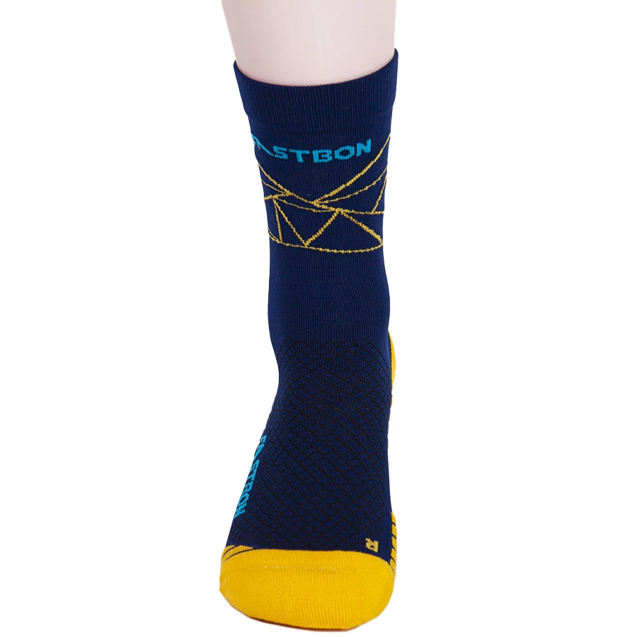 Unisex crew jacquard logo towel bottom athletic honeycomb custom running sport logo socks