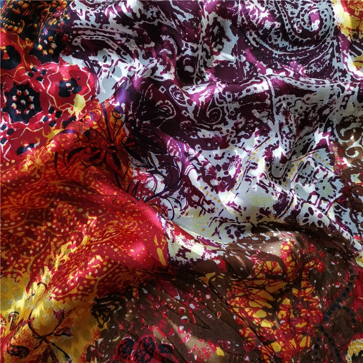 
Italian Burnout Silk Fabric Silk Viscose Blend Fabric Viscose Silk Fabric 