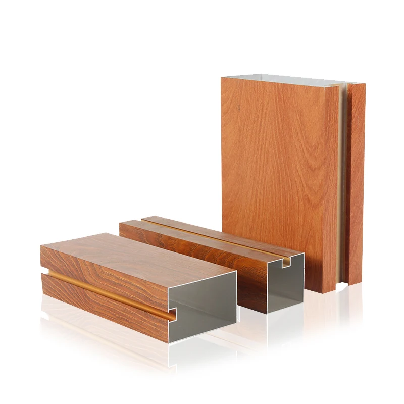Wall Decoration High Quality Wood Grain Powder Coated Cladding Aluminum Profiles