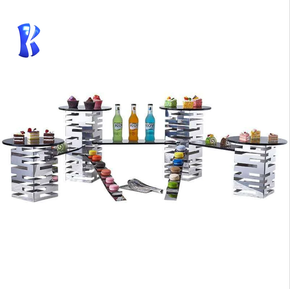 OKEY Hotel Catering Good Quality  White Acrylic Buffet Display Stand for Outdoor Party