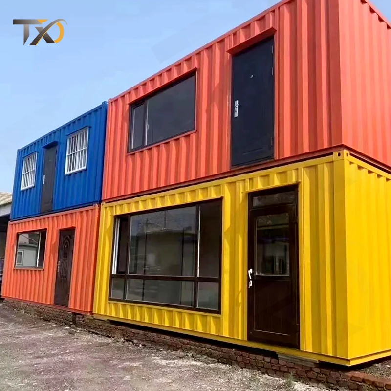 Luxury 1 2 3 4 Bedrooms Flat Pack Container Houses Prefabricated Modern 2-Storey Home prefab beach cottage for Outdoor Use
