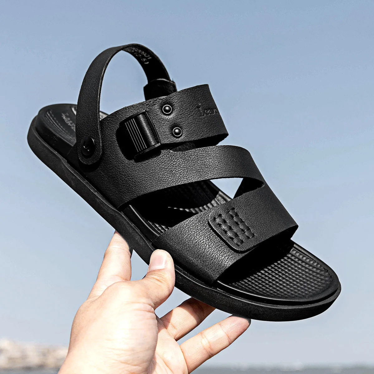  Leaveland OEM/ODM Мужская ручной работы из воловьей кожи; Кожаные летние туфли; Sandalias Masculinas; de homme сандалии для