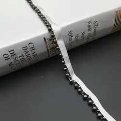 6mm Pearl Beaded Lace Edge Trim,beads laces trims Ribbon,Bridal Dress Tassels braid pearls DIY accessory appliques,KZ203265