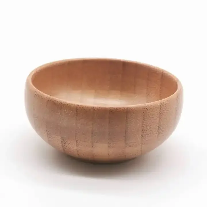 Co- Friendly Durable Household Wooden Dough Woven Wood Bamboo Bowls Bamboo Wooden Salad Bowl With Spoon