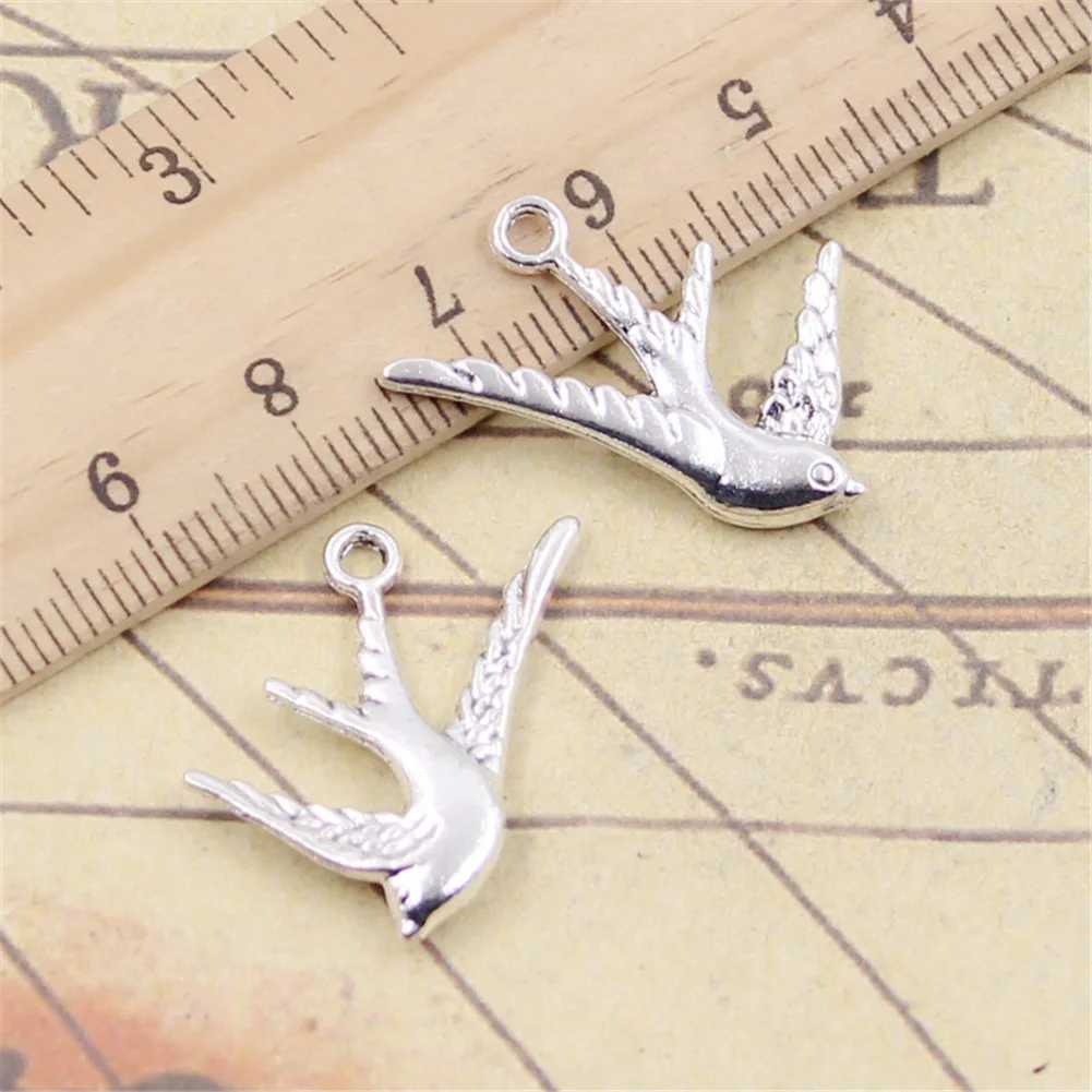 Charms flying swallow bird 26x25mm Tibetan Silver Color Pendants Antique Jewelry Making DIY Handmade Craft