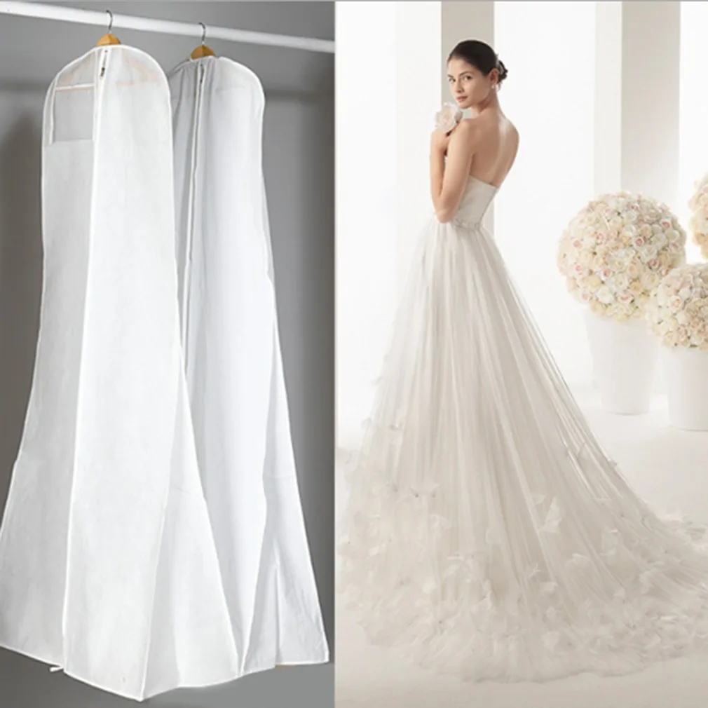 high quality Custom logo gusseted bride gown non woven garment bag for women long bridal wedding dress suit cover bags