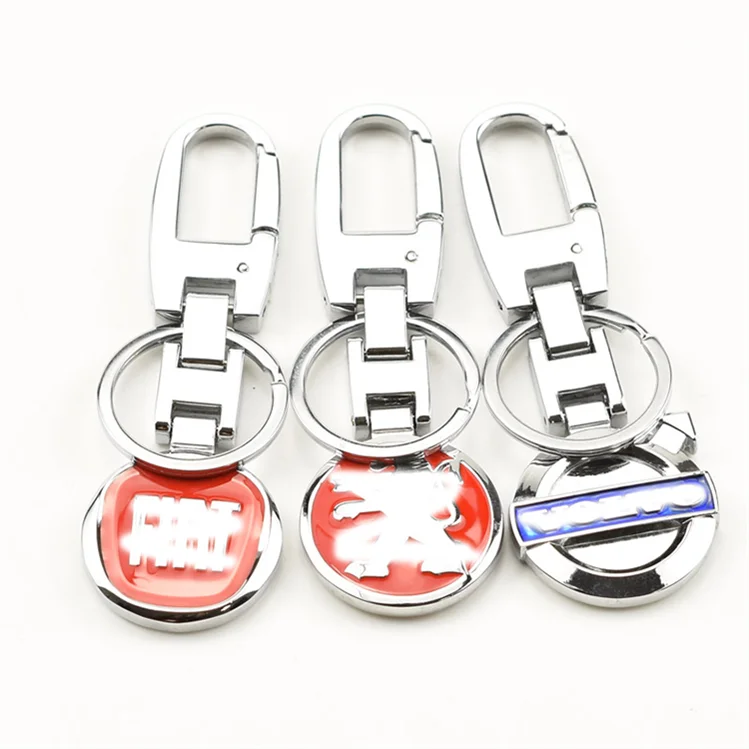 Wholesale Car Logo Keychain for Mitsubishi GMC Jeep Citroen Land Rover Customized Metal Keychain