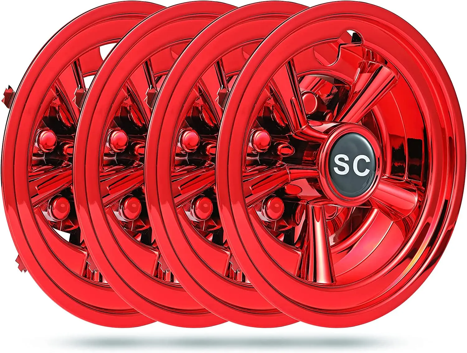 Stylish Appearance Chrome Plated 8 Inches 4 Sets Universal Golf Cart Center Wheel Hub Cap for EZGO Yamaha 8 Inches Club Car