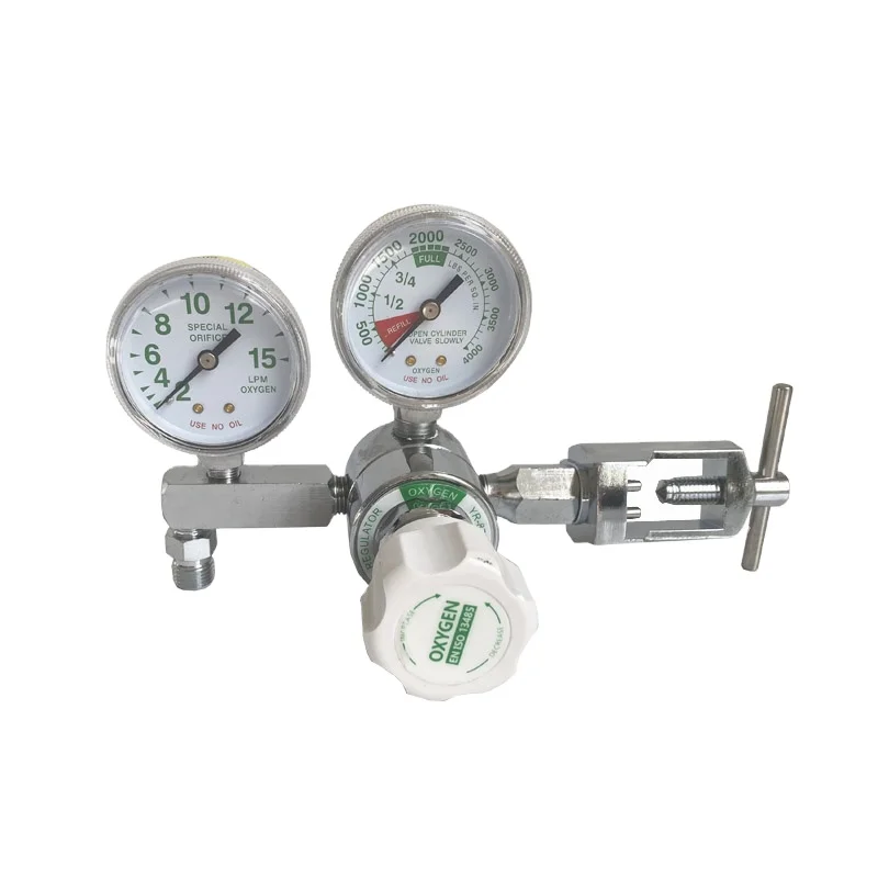 Pin Index CGA870 Yoke Style Medical Oxygen Pressure Regulator for Big tank Cylinder